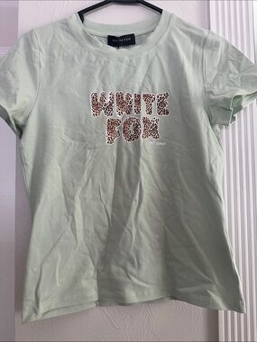 White Fox Boutique Mint Green Tee with Leopard Logo